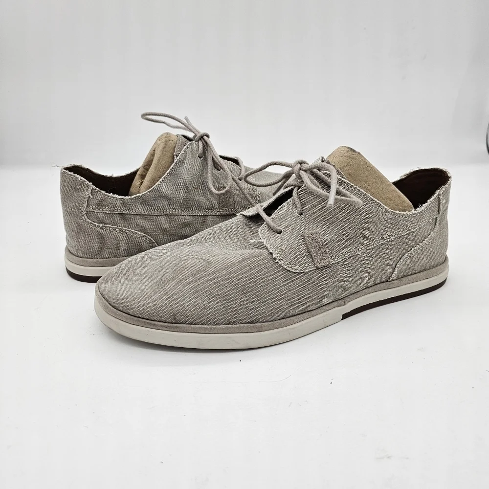Rockport CH9281 Mens Austyn Grey Lace Up Plain Toe Canvas Oxford Shoe Size 8